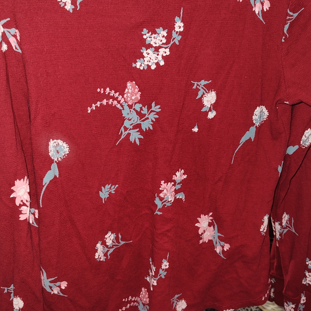 Lucky Brand Red Floral Long Sleeve Tee - Picture 5 of 5